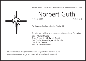 Anzeige von Norbert Guth von MGO