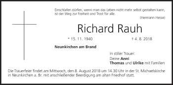 Anzeige von Richard Rauh von MGO
