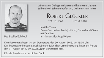 Anzeige von Robert Glückler von MGO