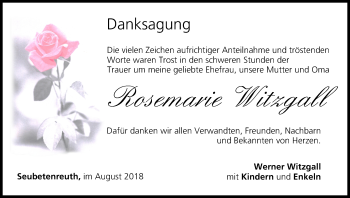 Anzeige von Rosemarie Witzgall von MGO