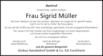 Anzeige von Sigrid Müller von MGO