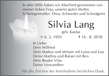 Anzeige von Silvia Lang von MGO