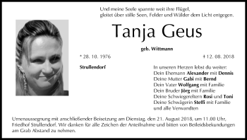 Anzeige von Tanja Geus von MGO