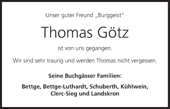 Anzeige von Thomas Götz von MGO