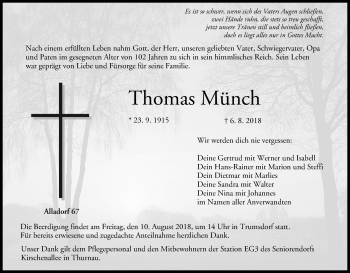 Anzeige von Thomas Münch von MGO