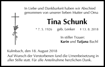 Anzeige von Tina Schunk von MGO
