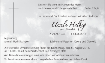 Anzeige von Ursula Halbig von MGO