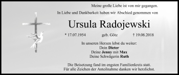 Anzeige von Ursula Radojewski von MGO