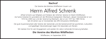 Anzeige von Alfred Schrenk (Foto: Archiv/Ulrike Müller) von MGO