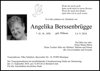 Anzeige von Angelika Berssenbrügge von MGO