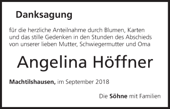 Anzeige von Angelina Höffner von MGO