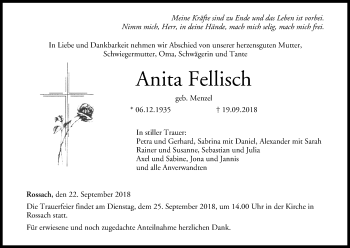 Anzeige von Anita Fellisch von MGO