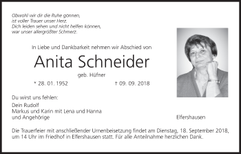 Anzeige von Anita Schneider von MGO