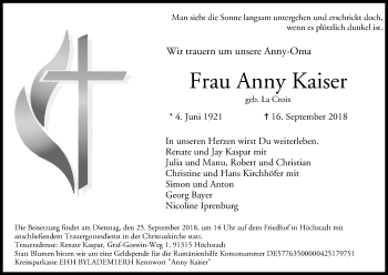 Anzeige von Anny Kaiser von MGO