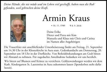 Anzeige von Armin Kraus von MGO