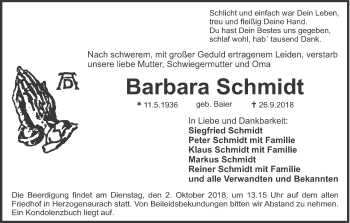 Anzeige von Barbara Schmidt von MGO