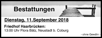Anzeige von Bestattungen vom 11.09.2018 von MGO