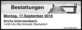 Anzeige von Bestattungen vom 17.09.2018 von MGO