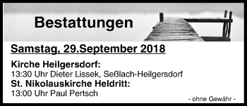 Anzeige von Bestattungen vom 29.09.2018 von MGO