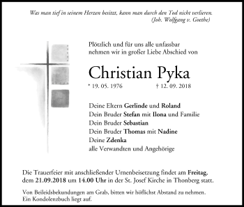 Anzeige von Christian Pyka von MGO