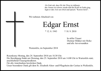 Anzeige von Edgar Ernst von MGO