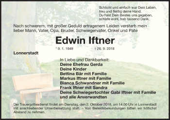 Anzeige von Edwin Iftner von MGO