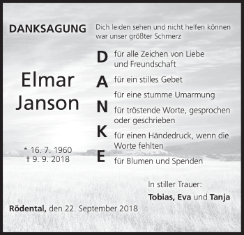 Anzeige von Elmar Janson von MGO