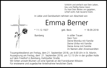 Anzeige von Emma Berner von MGO