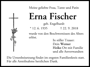 Anzeige von Erna Fischer von MGO