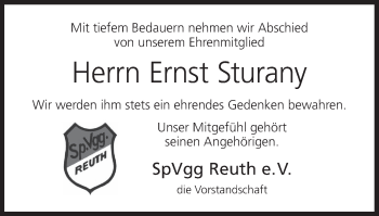 Anzeige von Ernst Sturany von MGO