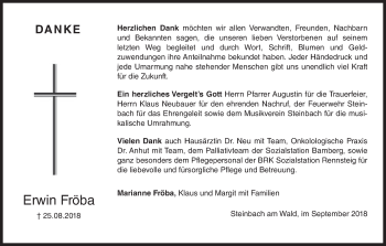 Anzeige von Erwin Fröba von MGO