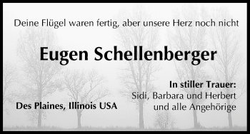 Anzeige von Eugen Schellenberger von MGO