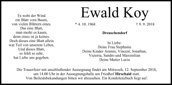 Anzeige von Ewald Koy von MGO