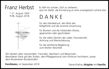 Anzeige von Franz Herbst von MGO