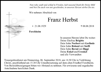 Anzeige von Franz Herbst von MGO