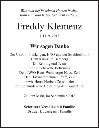 Anzeige von Freddy Klemenz von MGO