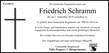 Anzeige von Friedrich Schramm von MGO
