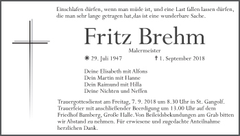 Anzeige von Fritz Brehm von MGO