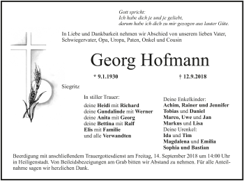 Anzeige von Georg Hofmann von MGO