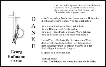 Anzeige von Georg Hofmann von MGO