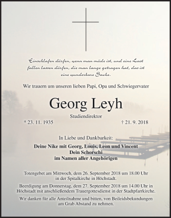 Anzeige von Georg Leyh von MGO