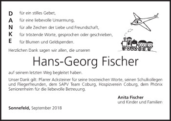 Anzeige von Hans-Georg Fischer von MGO
