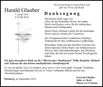 Anzeige von Harald Glauber von MGO