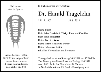 Anzeige von Harald Tragelehn von MGO