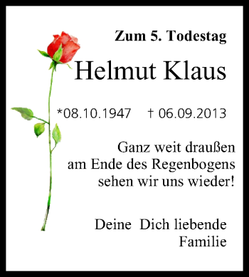 Anzeige von Helmut Klaus von MGO