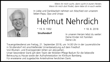 Anzeige von Helmut Nehrdich von MGO