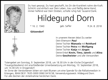 Anzeige von Hildegund Dorn von MGO