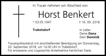 Anzeige von Horst Benkert von MGO