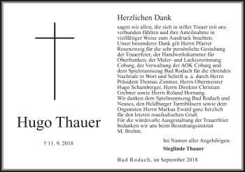 Anzeige von Hugo Thauer von MGO