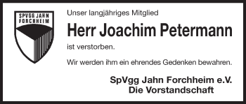 Anzeige von Joachim Petermann von MGO